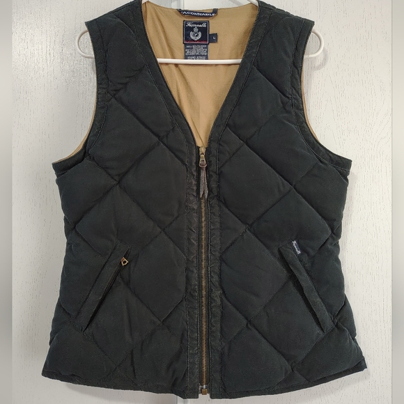 FACONNABLE Cotton Lining, Quilted, Down, Water Foul Feather, Insulated Vest Blac - Picture 1 of 6